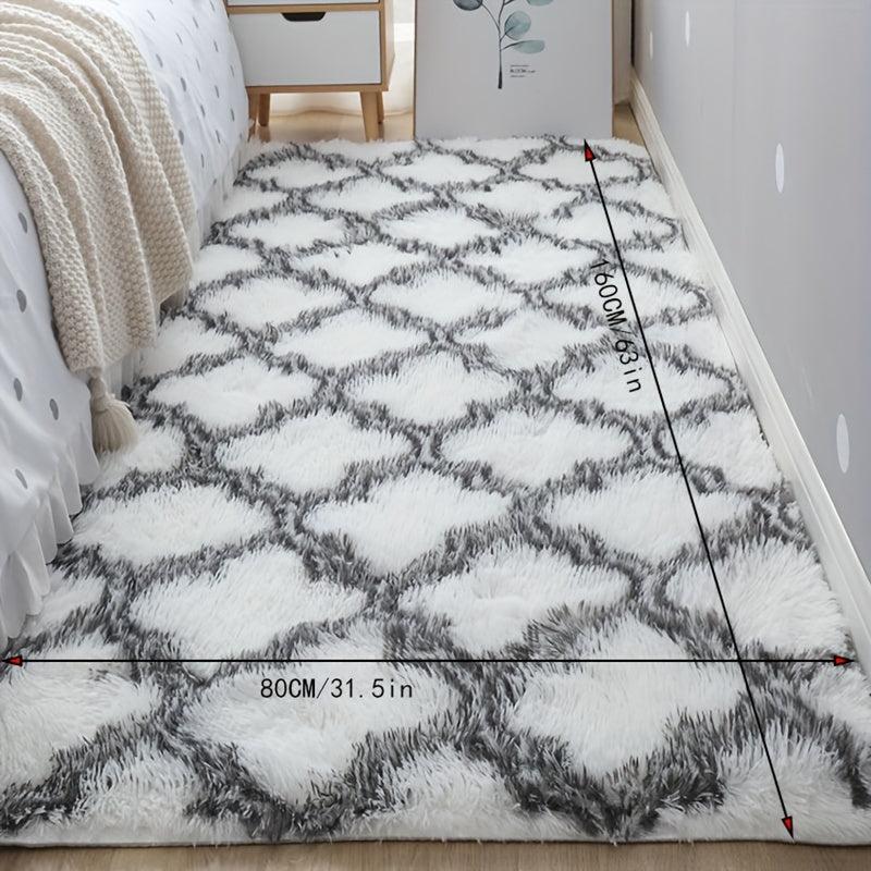 Soft Area Rug Fluffy Non-slip Tie Dyed Bedside Rug