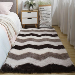 Soft Area Rug Fluffy Non-slip Tie Dyed Bedside Rug