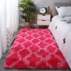 Soft Area Rug Fluffy Non-slip Tie Dyed Bedside Rug