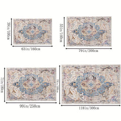 Stain Resistant Vintage Boho Area Rug with Anti Slip Backing