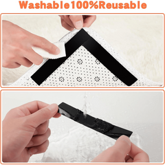 12pcs Rug Tape Double Sided Anti Curling Non Slip Reusable Rug Pad