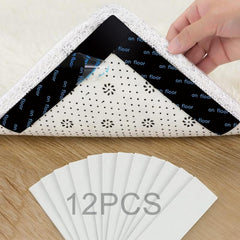 12pcs Rug Tape Double Sided Anti Curling Non Slip Reusable Rug Pad