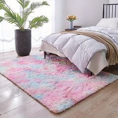 Soft Tie Dyed Large Area Rug Fluffy Shaggy Indoor Nursery Kids Rug