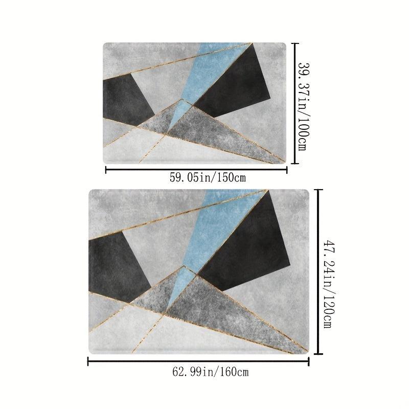 Anti Fatigue Geometric Area Rug for Living Room Bedroom Non Slip Washable Carpet
