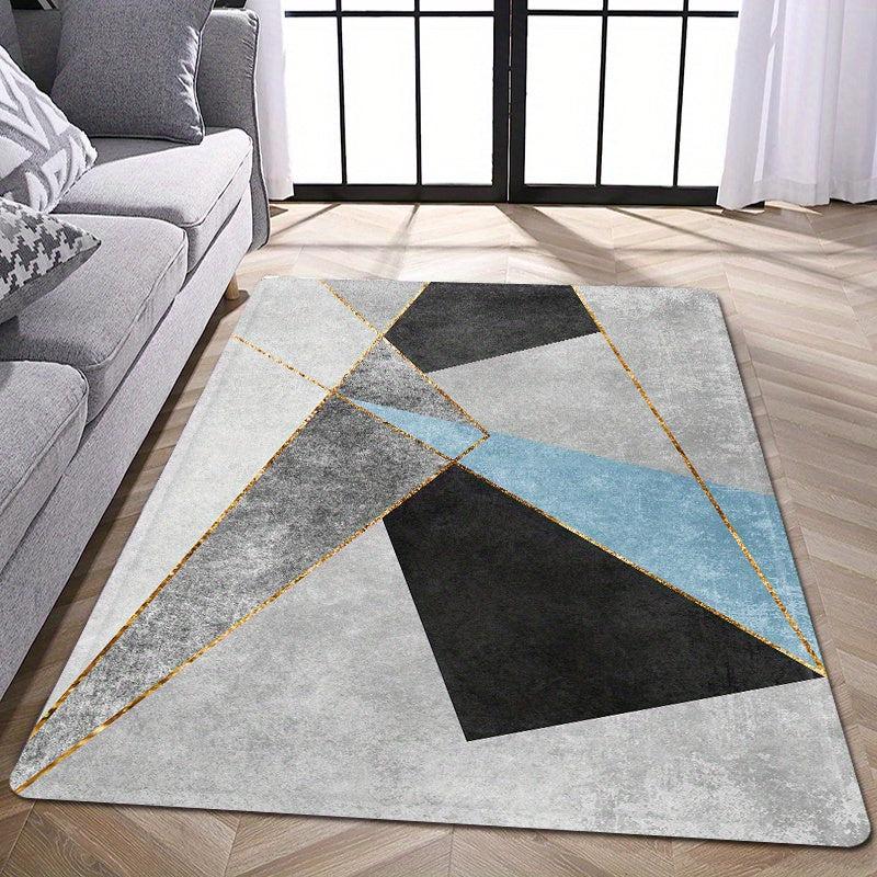 Anti Fatigue Geometric Area Rug for Living Room Bedroom Non Slip Washable Carpet
