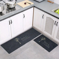 2pcs Anti Fatigue Kitchen Rug Set Absorbent Bath Mat Laundry Floor Mat Doormat