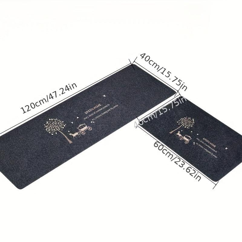 2pcs Anti Fatigue Kitchen Rug Set Absorbent Bath Mat Laundry Floor Mat Doormat