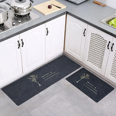 2pcs Anti Fatigue Kitchen Rug Set Absorbent Bath Mat Laundry Floor Mat Doormat