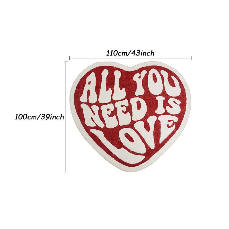 Peach Heart Plush Rug for Home Decor and Comfortable Walking