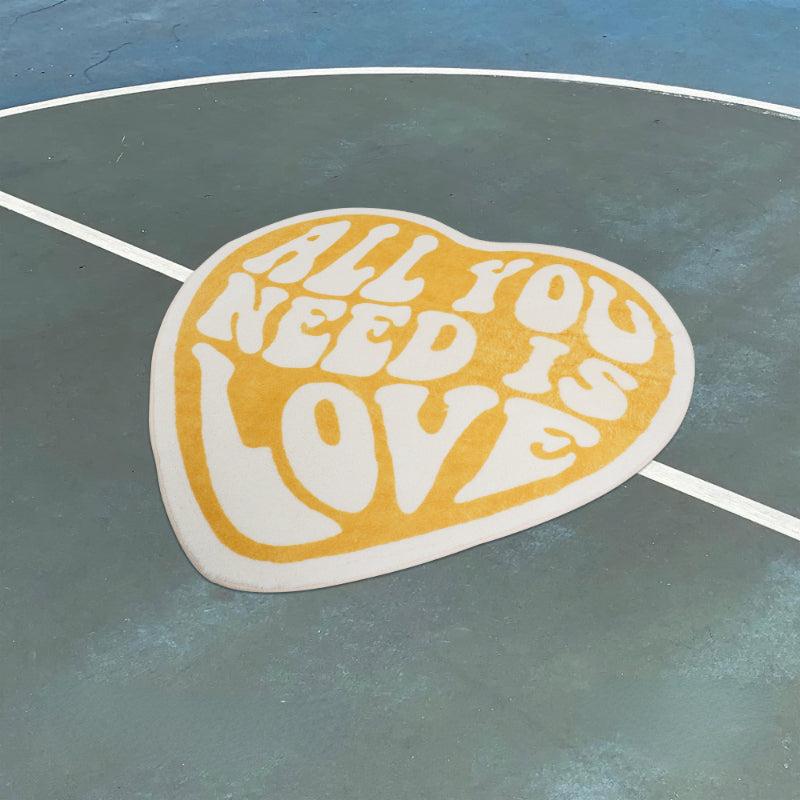 Peach Heart Plush Rug for Home Decor and Comfortable Walking