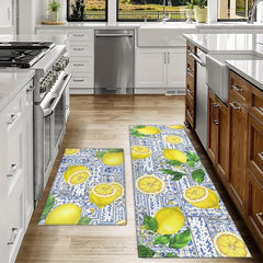 Lemon Pattern Floor Mat Non slip Area Rug Soft Comfort