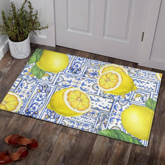 Lemon Pattern Floor Mat Non slip Area Rug Soft Comfort