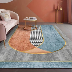 Abstract Nordic Area Rug Geometric Pattern Washable Carpet