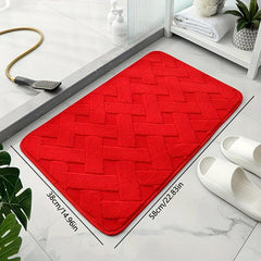 Geometric Embossed Floor Mat Soft Non Slip Bath Rug Solid Bath Mat Absorbent Car