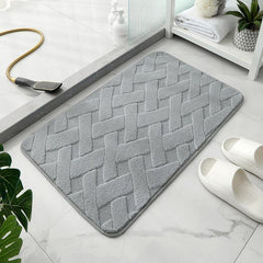 Geometric Embossed Floor Mat Soft Non Slip Bath Rug Solid Bath Mat Absorbent Car