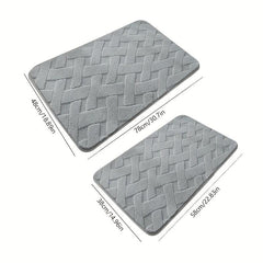 Geometric Embossed Floor Mat Soft Non Slip Bath Rug Solid Bath Mat Absorbent Car