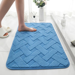 Geometric Embossed Floor Mat Soft Non Slip Bath Rug Solid Bath Mat Absorbent Car