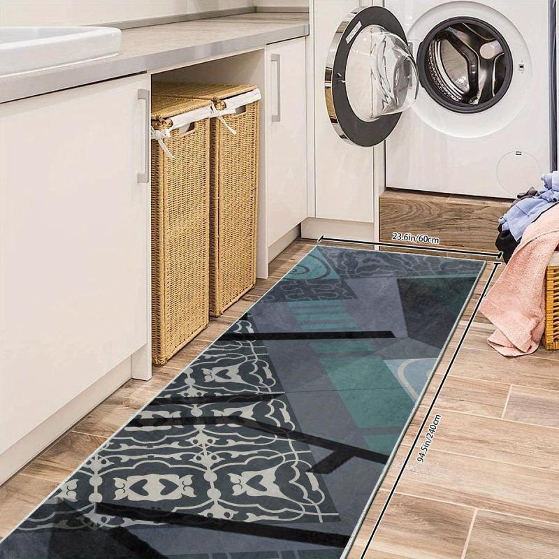 Soft Non Slip Laundry Room Rug Runner Machine Washable Stair Carpet for Hallway