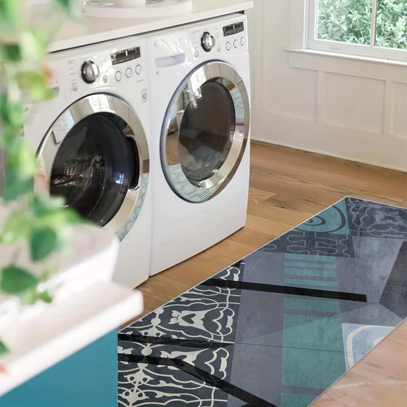 Soft Non Slip Laundry Room Rug Runner Machine Washable Stair Carpet for Hallway