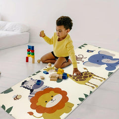 Kids Jungle Animals Kartoon Rug Machine Washable Toddler Padded Play Mat