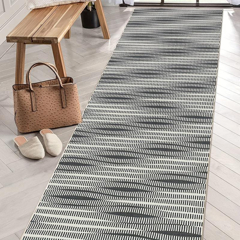 Striped Runner Rugs Non slip Cotton Backing Washable Farmhouse Runner Rugs
