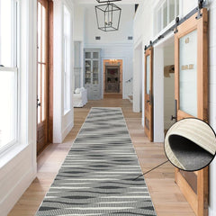 Striped Runner Rugs Non slip Cotton Backing Washable Farmhouse Runner Rugs