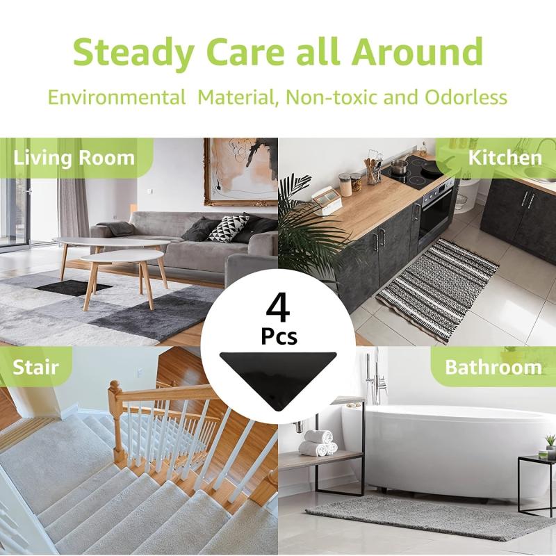 4pcs Non Slip Carpet Floor Mat Tape for Secure Floor Protection