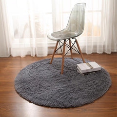 Fluffy Area Rug for Bedroom and Living Room - Plush Fuzzy Circular Mat