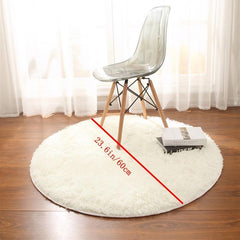 Fluffy Area Rug for Bedroom and Living Room - Plush Fuzzy Circular Mat