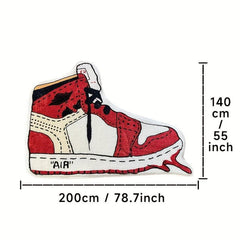 Sneakers Rug Bedroom Shaggy Shoe Shape Floor Mat Irregular Carpet Boys