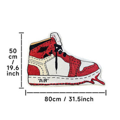 Sneakers Rug Bedroom Shaggy Shoe Shape Floor Mat Irregular Carpet Boys