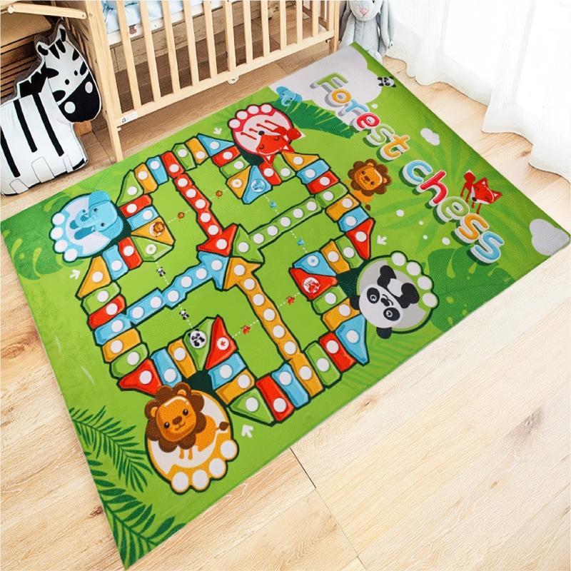 Flying Chess Game Rug Activity Playmat for Interactive Toy