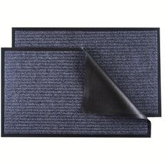 2pcs Front Door Mat Welcome Mats Entryway Mats For Shoe Scraper Steel Gray