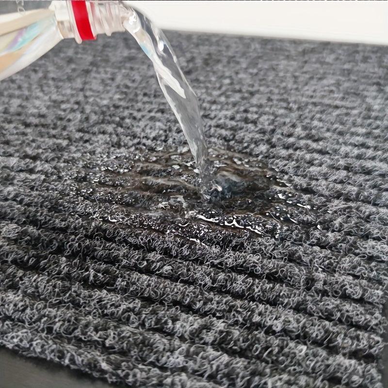 2pcs Front Door Mat Welcome Mats Entryway Mats For Shoe Scraper Steel Gray