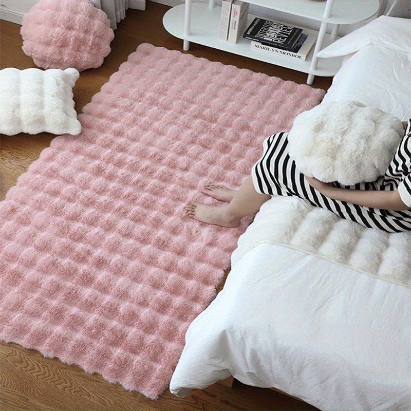 Soft & Fluffy Faux Fur Bubble Plush Carpet - Bedroom/Living Room Decor