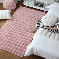 Soft & Fluffy Faux Fur Bubble Plush Carpet - Bedroom/Living Room Decor