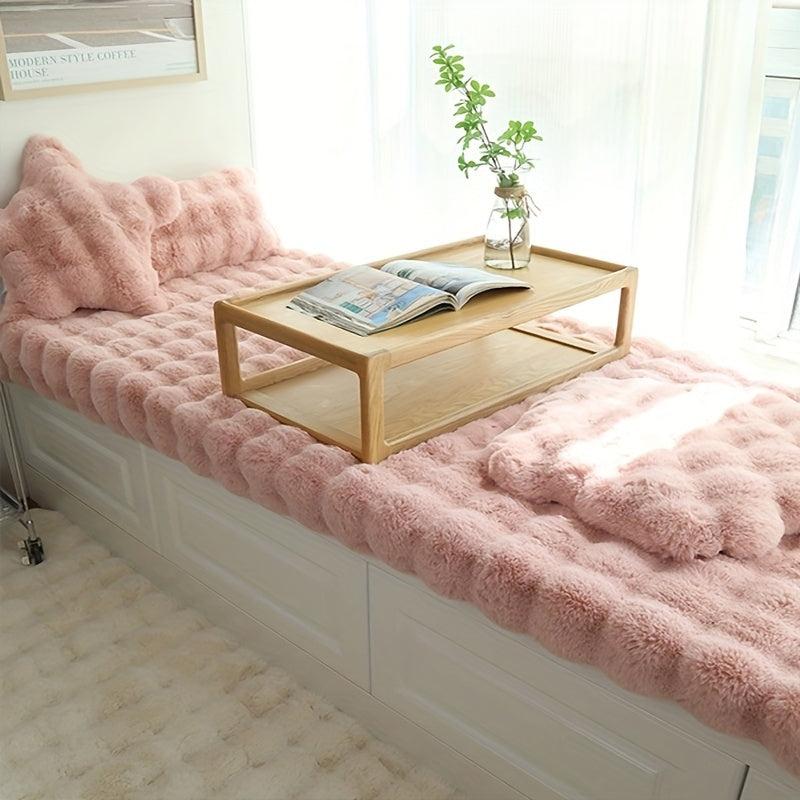 Soft & Fluffy Faux Fur Bubble Plush Carpet - Bedroom/Living Room Decor