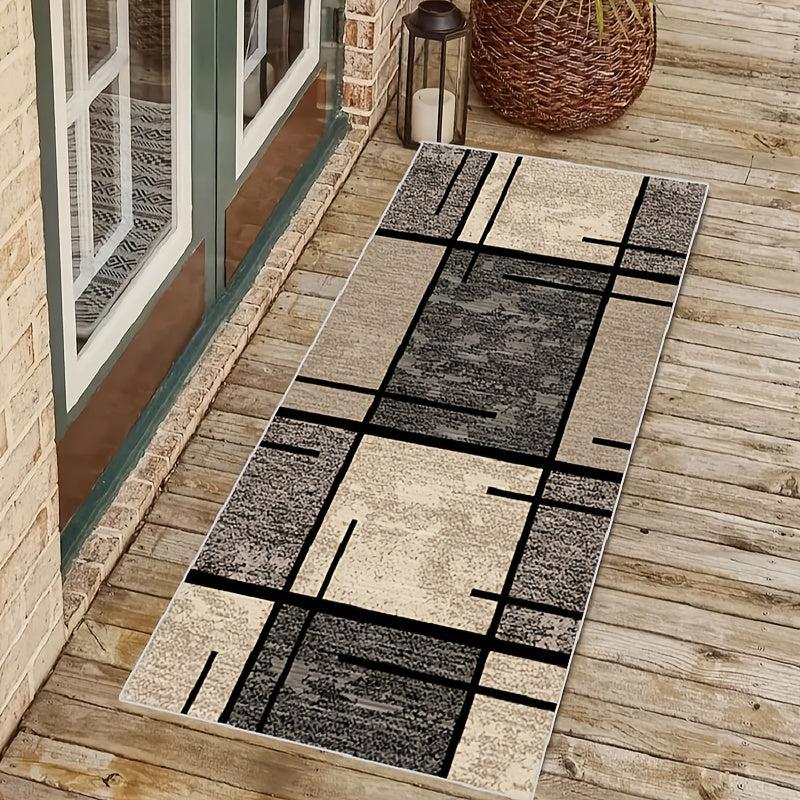 Modern Geometric Runner Rug Soft Long Anti-fouling Kitchen Mat Non Slip
