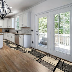 Modern Geometric Runner Rug Soft Long Anti-fouling Kitchen Mat Non Slip