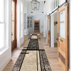 Modern Geometric Runner Rug Soft Long Anti-fouling Kitchen Mat Non Slip