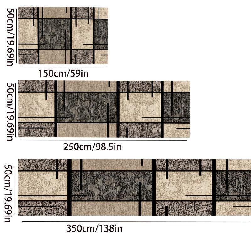 Modern Geometric Runner Rug Soft Long Anti-fouling Kitchen Mat Non Slip