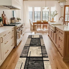 Modern Geometric Runner Rug Soft Long Anti-fouling Kitchen Mat Non Slip