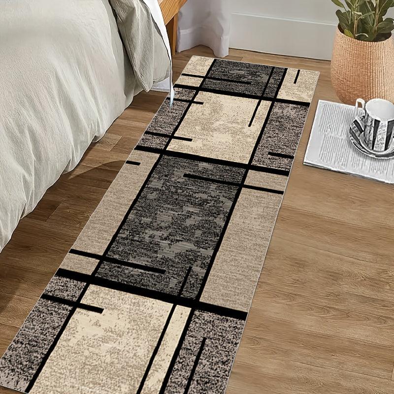 Modern Geometric Runner Rug Soft Long Anti-fouling Kitchen Mat Non Slip