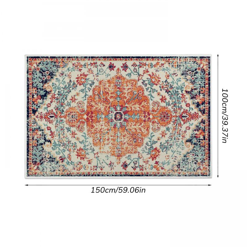 Vintage Persian Area Rug Stain Resistant Distressed Living Room Bedroom Mat