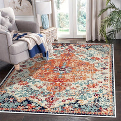 Vintage Persian Area Rug Stain Resistant Distressed Living Room Bedroom Mat