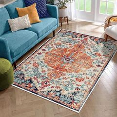 Vintage Persian Area Rug Stain Resistant Distressed Living Room Bedroom Mat