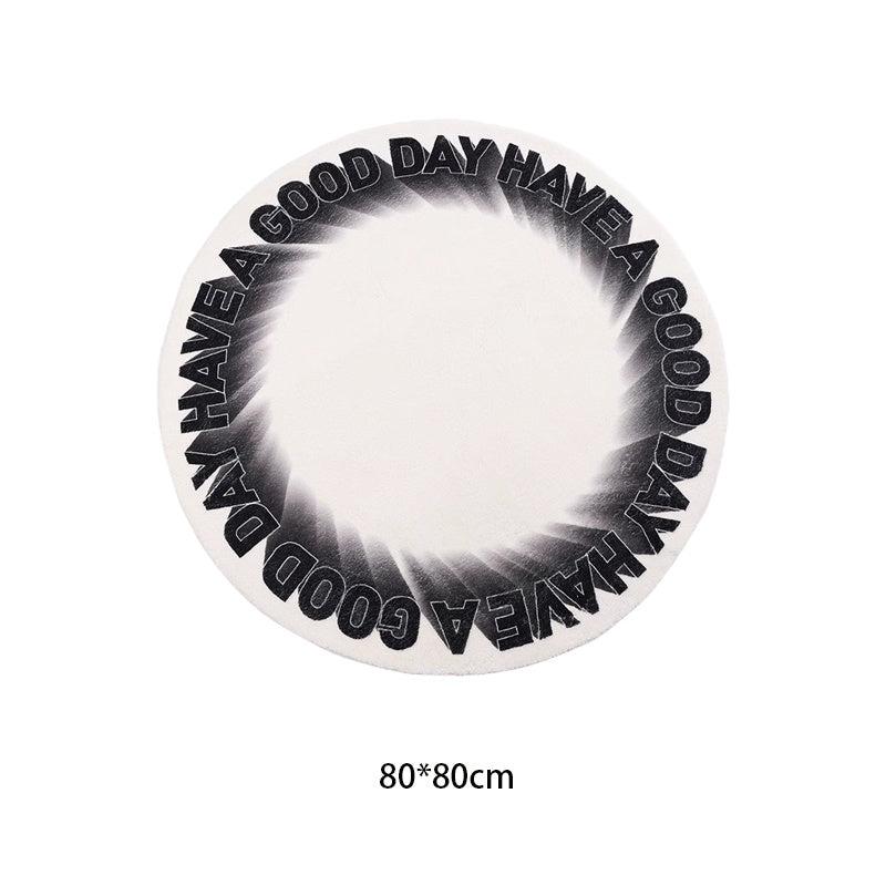 Letter Round Rug Gradient Plush Rug Soft Room Decor