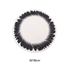 Letter Round Rug Gradient Plush Rug Soft Room Decor