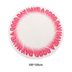 Letter Round Rug Gradient Plush Rug Soft Room Decor