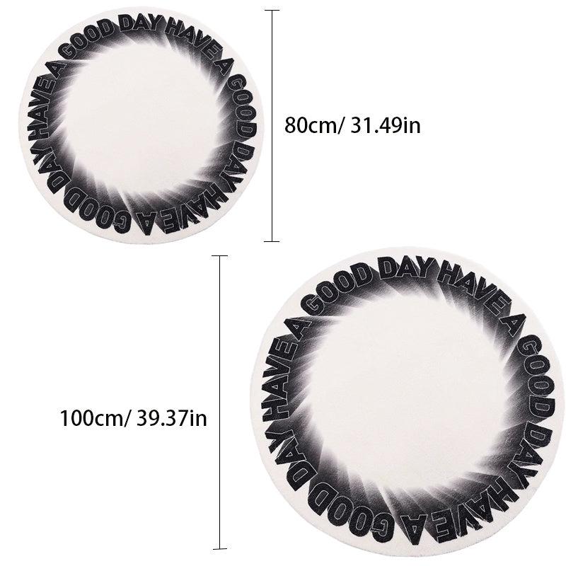 Letter Round Rug Gradient Plush Rug Soft Room Decor